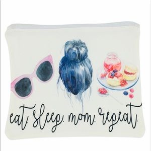 Eat Sleep Mom Repeat Zippered Canvas Bag